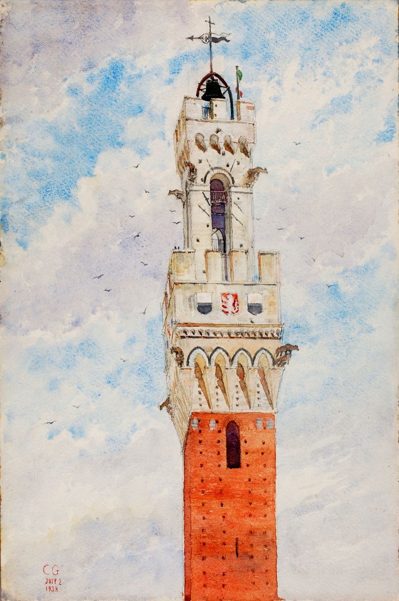 Bell Tower, Italy de Cass Gilbert, mostrando intrincados tallados en un estilo modernista