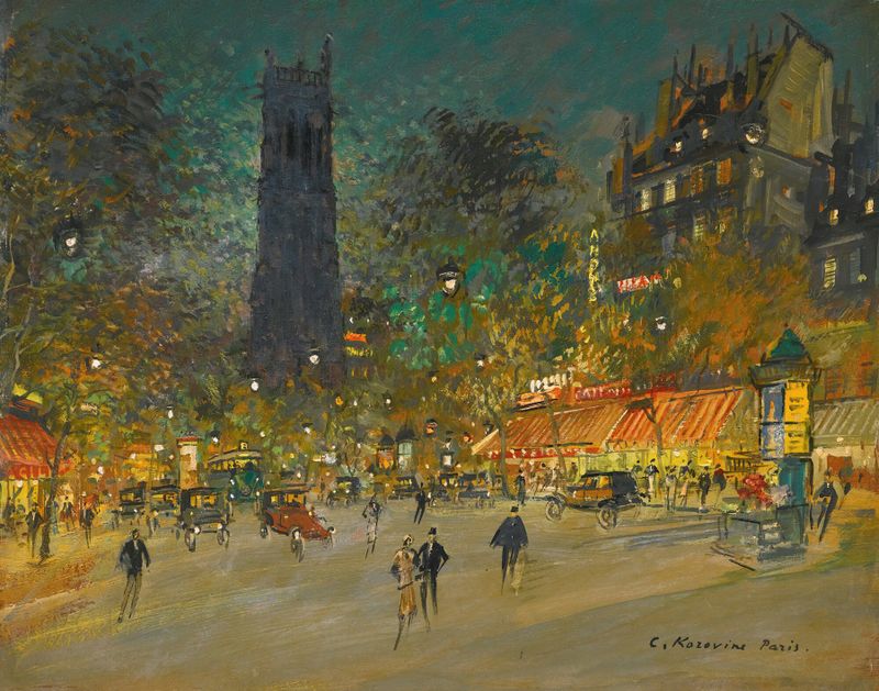 La Tour Saint Jacques, impresionismo, arquitectura de Konstantin Alexeevich Korovin