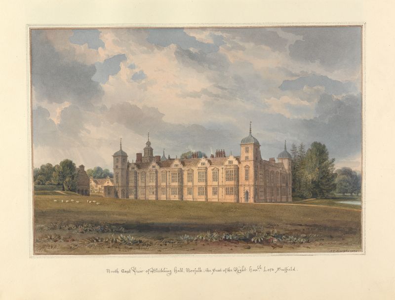 North East View of Blickling Hall, Norfolk by John Buckler, oil painting