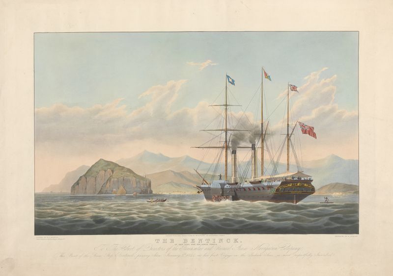 The Bentinck by Edward Duncan, oil painting of a clipper ship on deep blue water