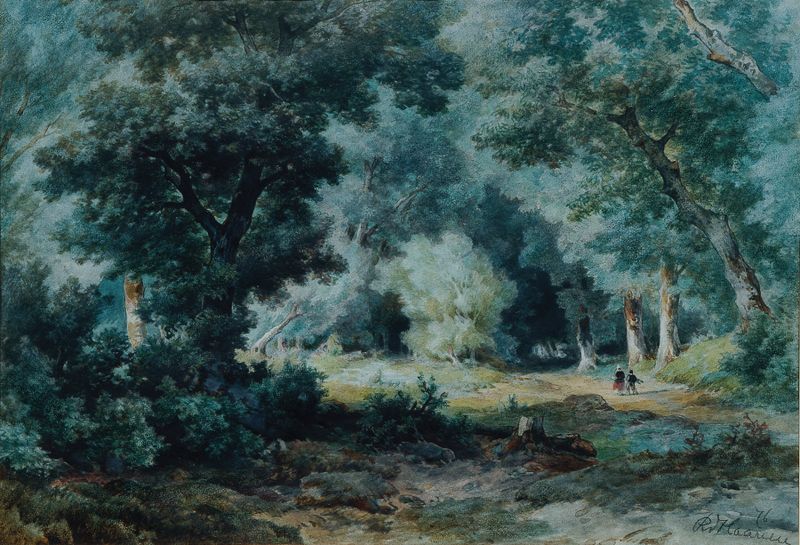 Waldinneres by Remigius Adrianus van Haanen, oil painting depicting a forest stream.