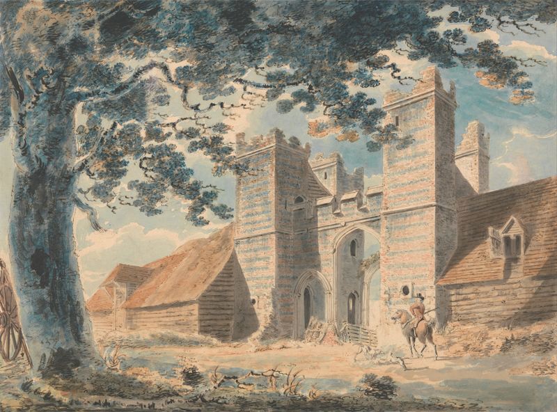 Pintura al óleo de Joseph Mallord William Turner que representa diente de león y un paisaje costero.