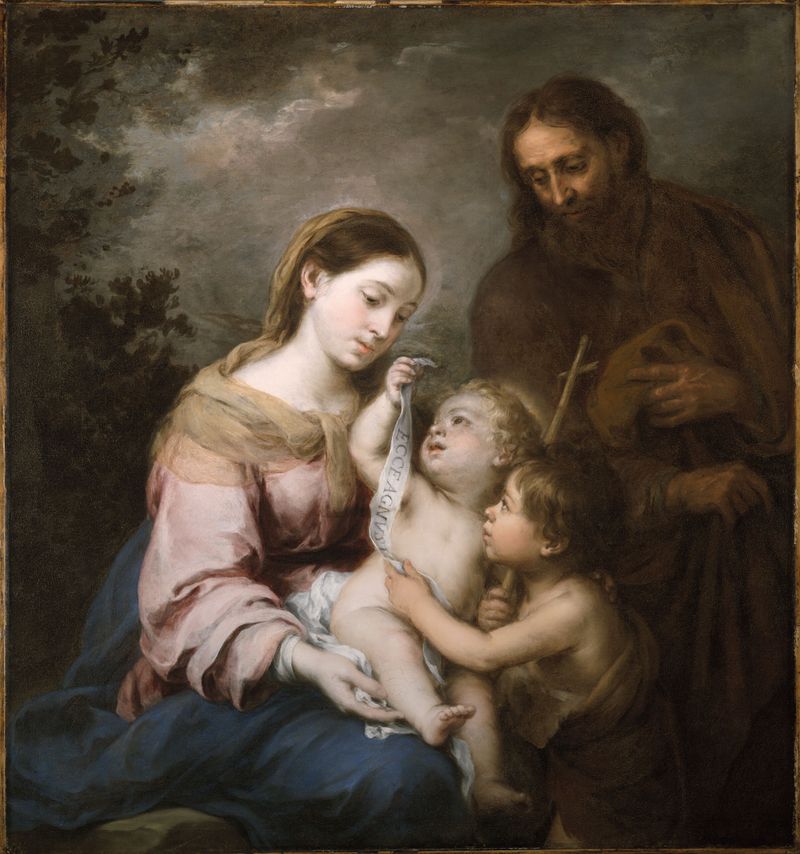 Holy Family with Infant Saint John, óleo sobre lienzo de Bartolomé Esteban Murillo
