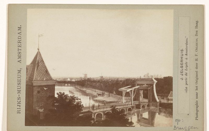 Landscape with a river and trees, albumen print by Henri Frederic Oelrichs