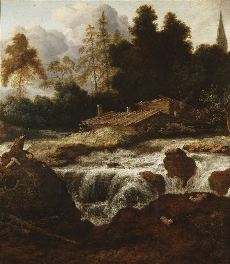Landscape with a Waterfall, oil on canvas by Allaert van Everdingen
