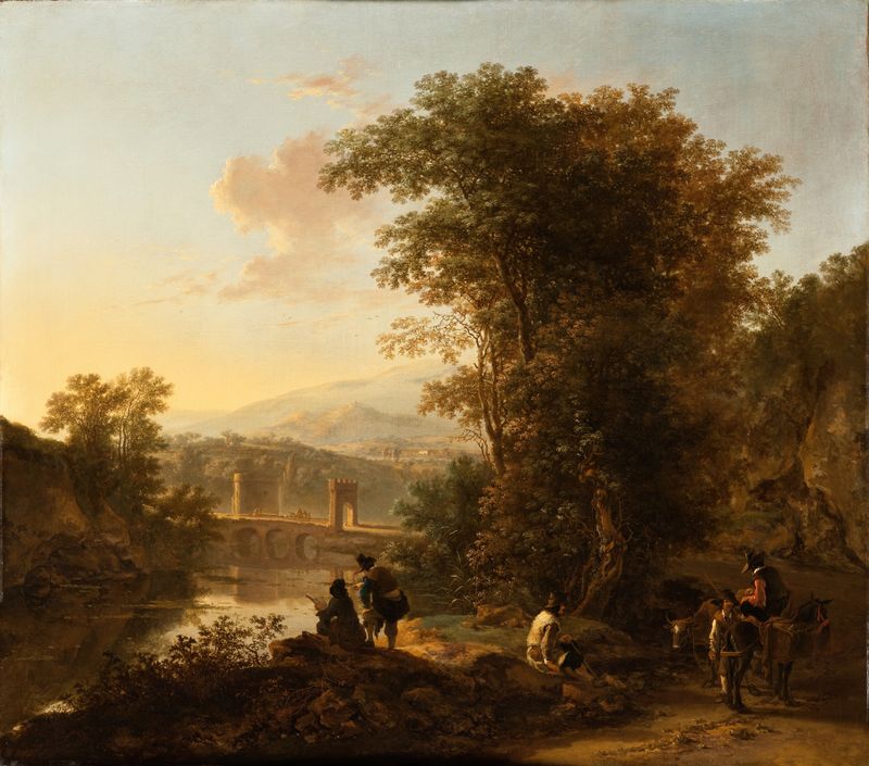 Paisaje con un Dibujante, pintura al óleo de Jan Both