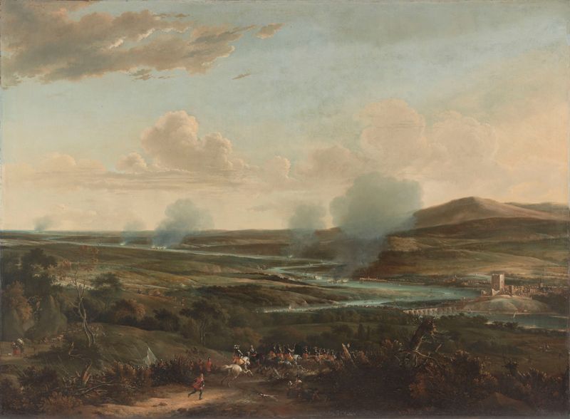 Historical scene of soldiers clashing at the Battle of Medway, oil painting by Willem Schellinks.