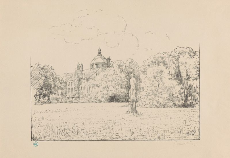 Landscape of Huis ten Bosch palace, oil on canvas by Simon Moulijn