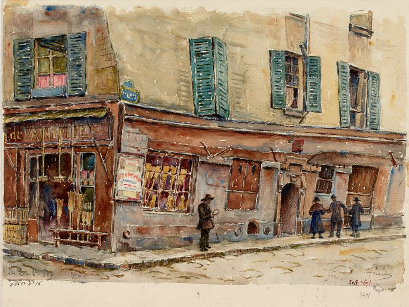 oil on canvas by Georges-Henri Manesse depicting an old stone house