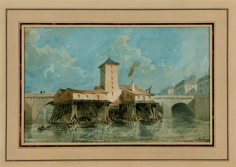 Pompe Notre-Dame en 1849, oil on canvas by Louis-Martial-Théodat Masson