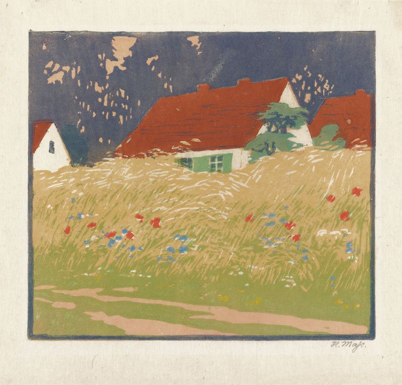 Bungalow with Flowers by Helene Mass, unknown medium