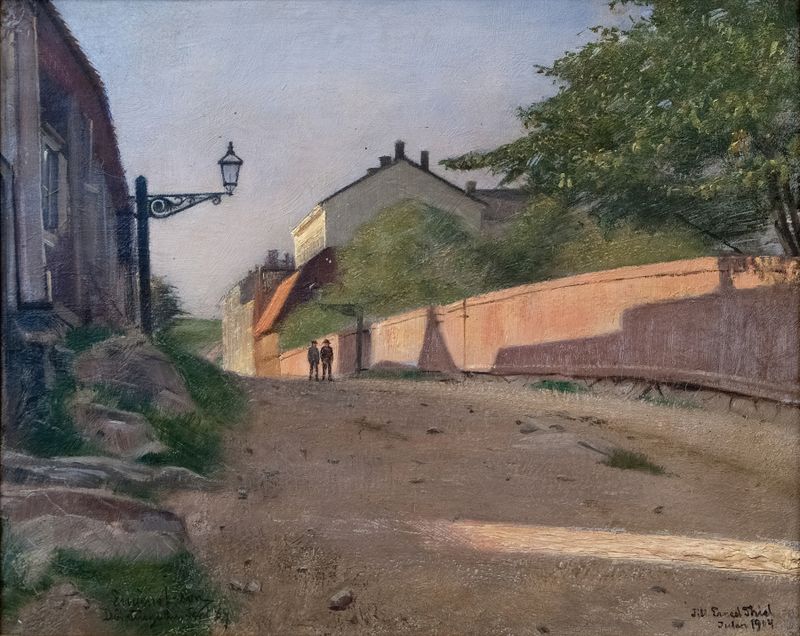 Döbelnsgatan by Eugène Jansson, oil on canvas depicting an urban landscape