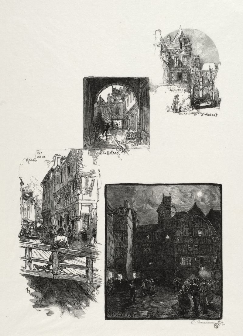 Rue des Charretes de Auguste Louis Lepère, impresionismo, escena de género