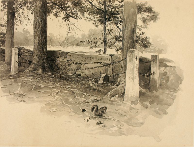 Concord de Ernest Peixotto, óleo sobre lienzo que representa un paisaje sereno con agua y reflejos.