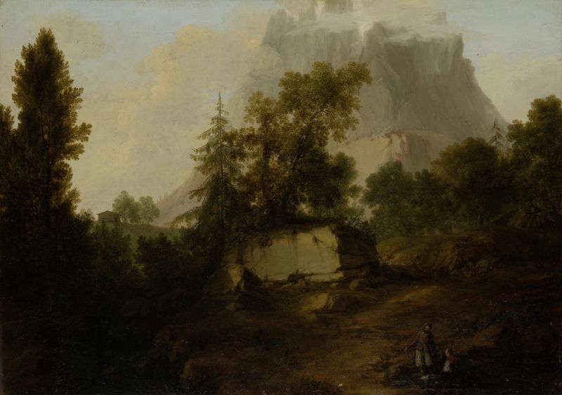 Mountain landscape with a river and valley by Philipp Hieronymus Brinckmann, Rococo