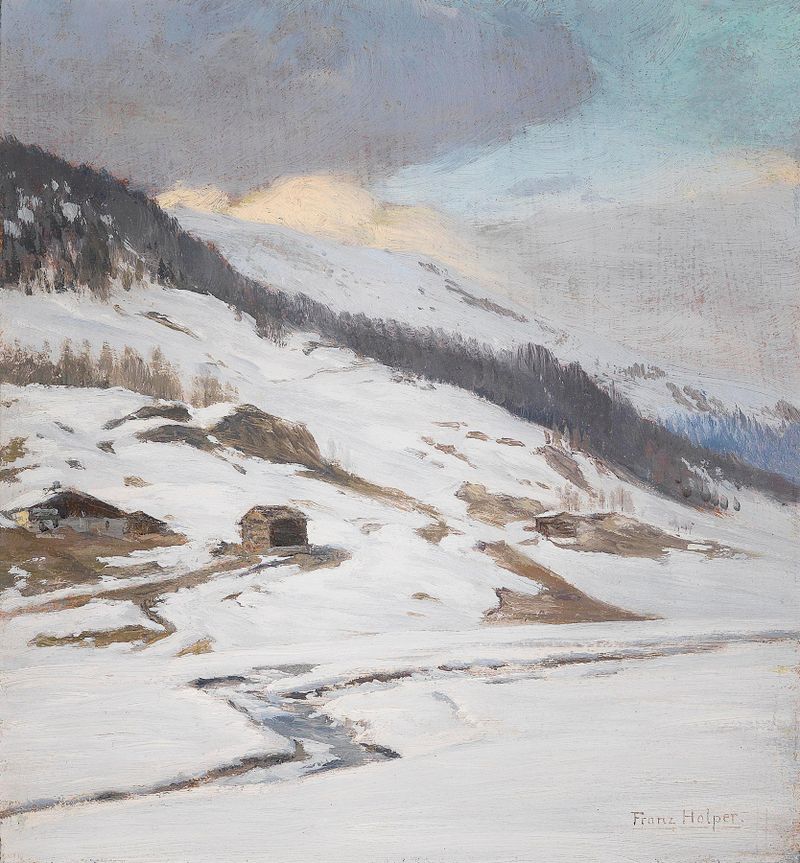 Figurative artwork by Franz Holper, depicting isolation and reflection in muted tones.