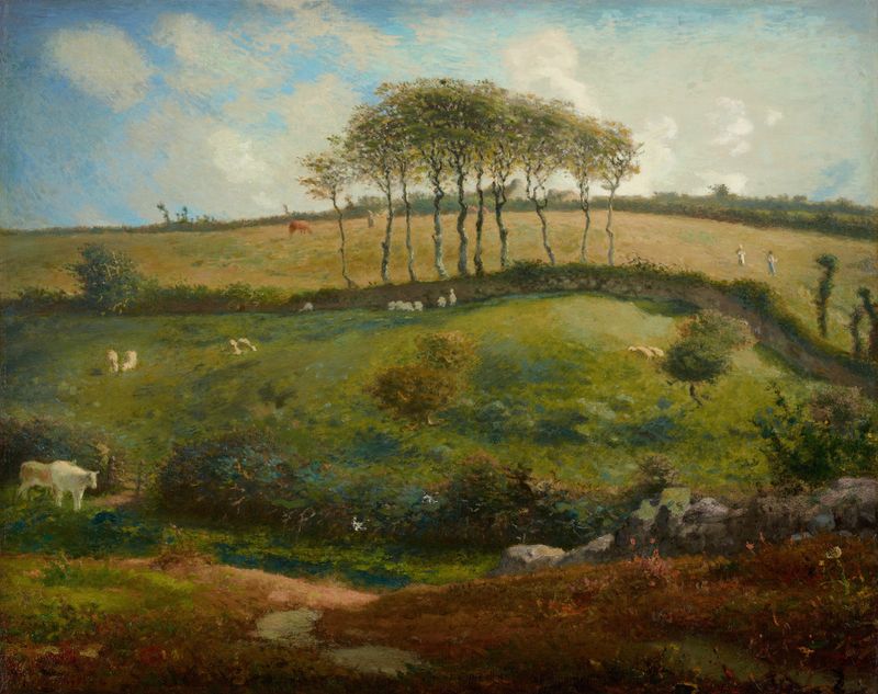 Pasture near Cherbourg, oil on canvas by Jean-François Millet