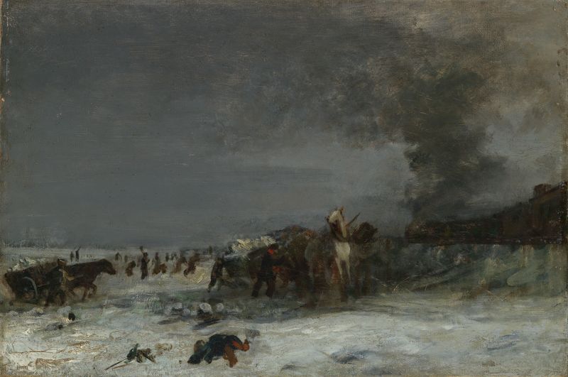 Cena figurativa de um atirador em uniforme na grama de Hellmuth Rätzer, 1875