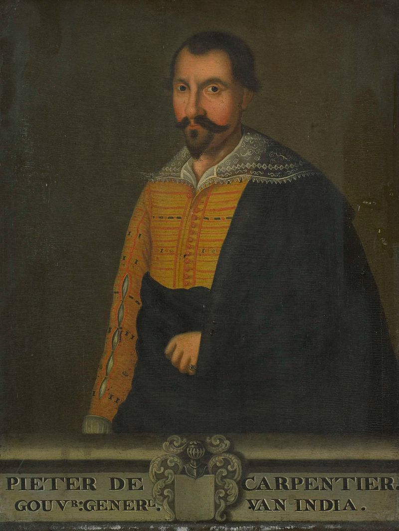 Retrato de Pieter de Carpentier, óleo sobre painel de artista desconhecido
