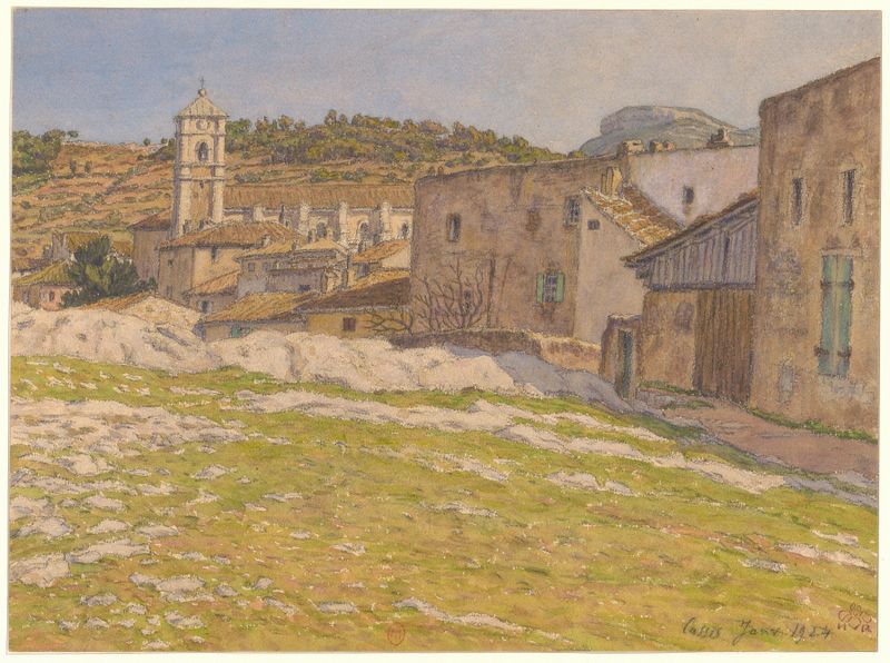Cassis by Henri Rivière, color lithograph depicting a vibrant marine scene