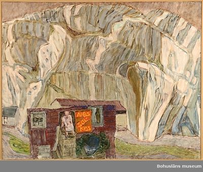 Paisagem representando Tubbeviken, Skärhamn em estilo impressionista por Vera Nilsson