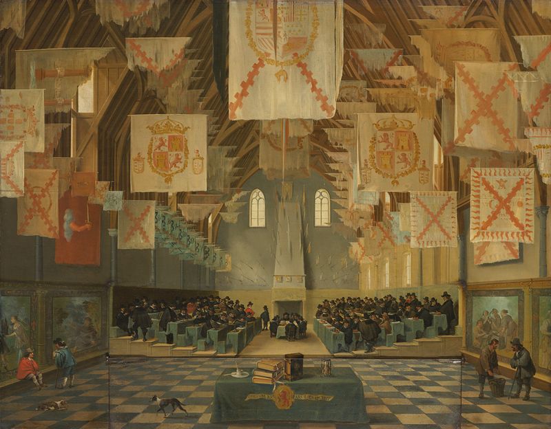 The Great Assembly of 1651, oil on panel by Bartholomeus van Bassen, depicting a historical gathering in a hall.