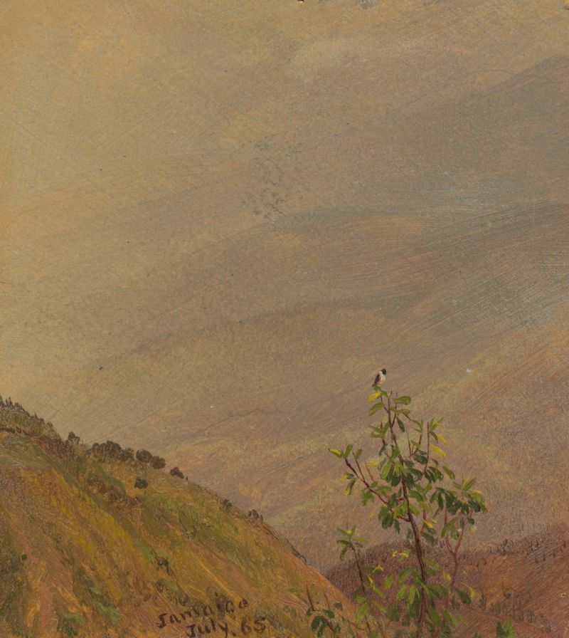 Landscape VI de Frederic Edwin Church, óleo que representa un atardecer con un degradado de colores.