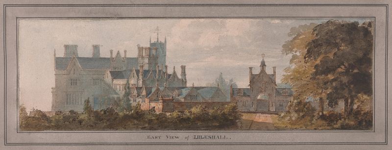 Lilleshall, Shropshire; East View by Sir Jeffry Wyatville, oil on canvas depicting architecture and nature.