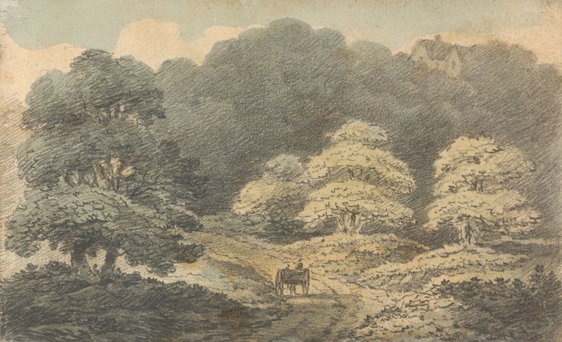 Landscape scene with horse and cart near Tunbridge Wells, oil on canvas by Thomas Bradshaw