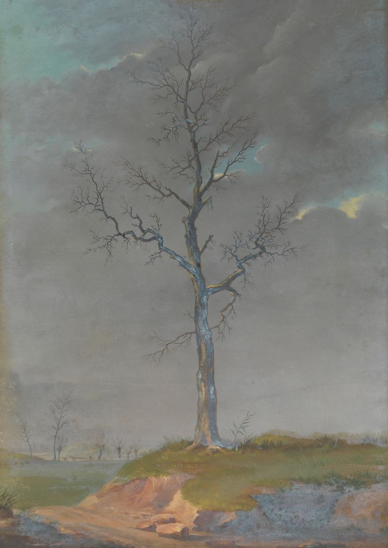 Landscape by Eugène Joseph Verboeckhoven, oil painting depicting hills and clouds