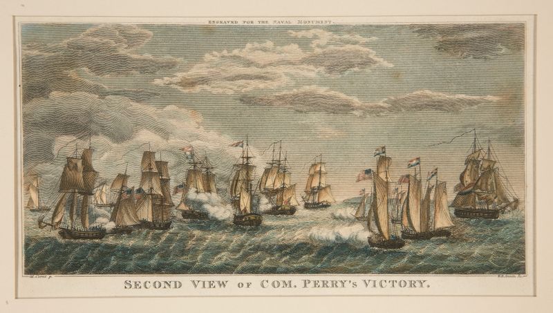 Óleo sobre tela de W. B. Annin mostrando navios no oceano