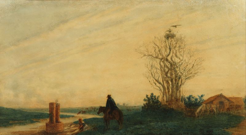 La lavandera de Prilidiano Pueyrredòn, pintura al óleo que representa a una lavandera en tonos apagados.