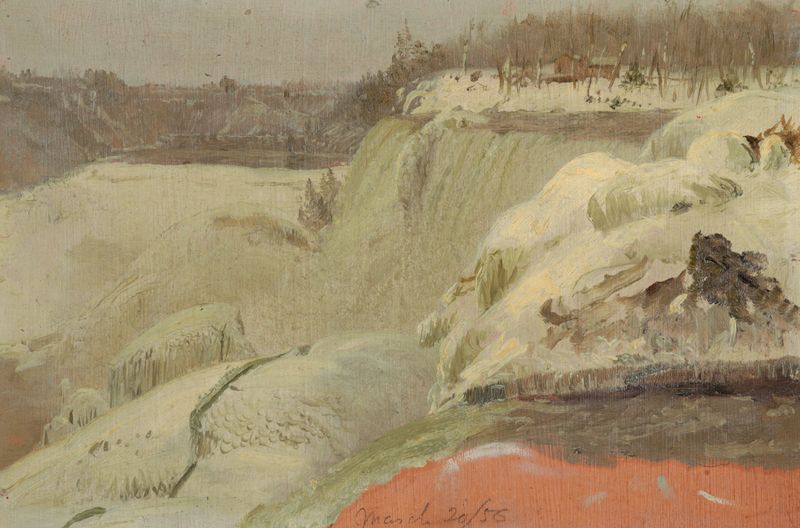 Niagara Falls in the Snow, óleo sobre lienzo de Frederic Edwin Church