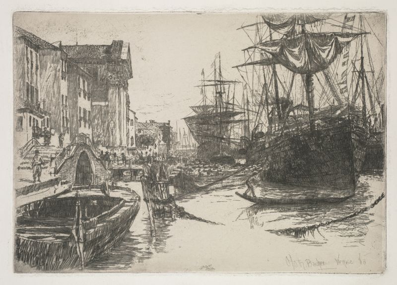 Fondamenta della Zattere by Otto Henry Bacher, watercolor on paper depicting a Venetian landscape.