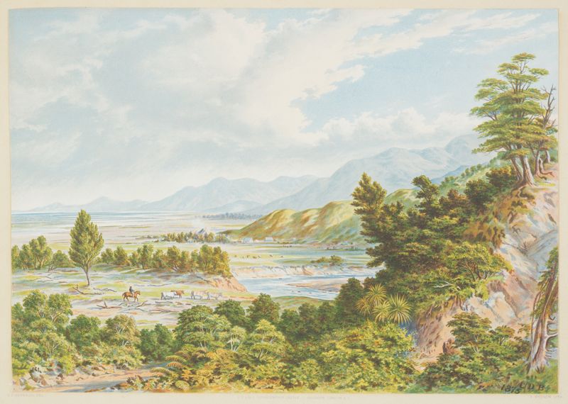 Paisagem de Wairarapa Lake por Charles Decimus Barraud, realismo