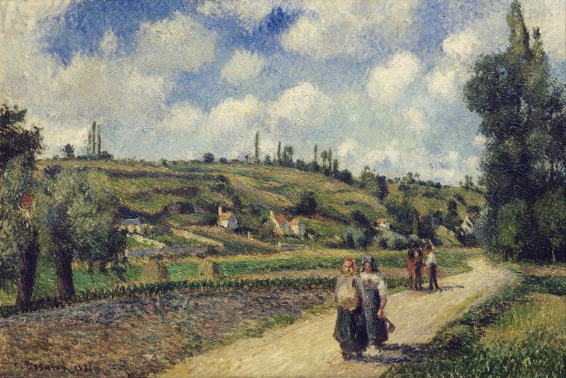 Paisagem perto de Pontoise, óleo sobre tela de Camille Pissarro