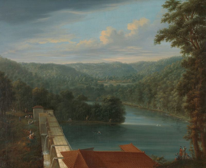 Rococo landscape depicting water reservoirs in Belgrade Forest by Johann Christian Vollerdt