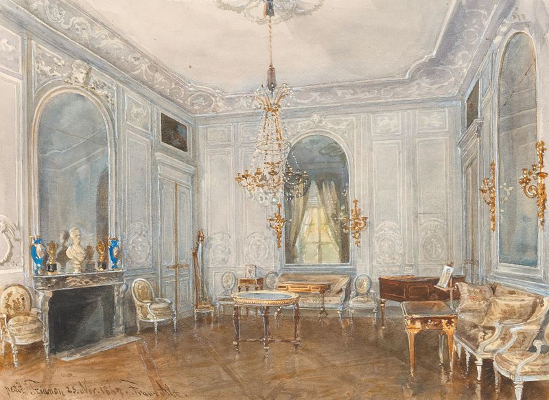 Interior scene of the dining room in the Petit Trianon, oil on canvas by Franz Alt
