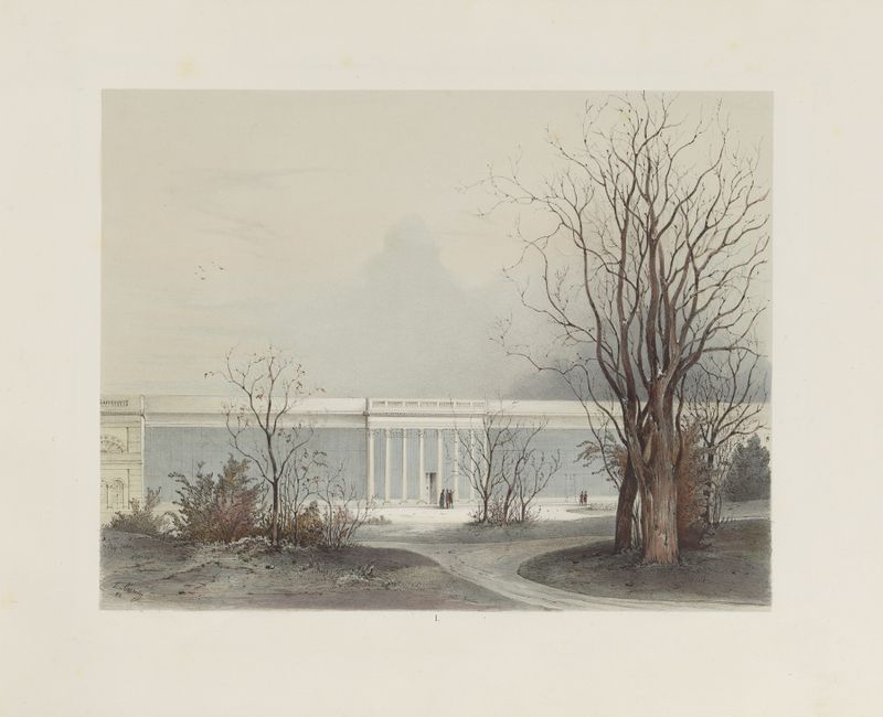 Escena interior de un atrio con plantas y luz de Franz Antoine