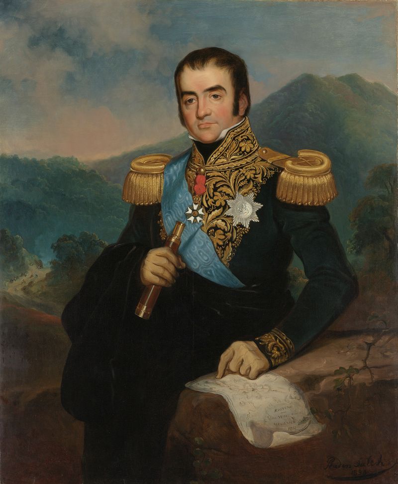 Retrato póstumo de Herman Willem Daendels, óleo sobre lienzo de Raden Sarief Bastaman Saleh