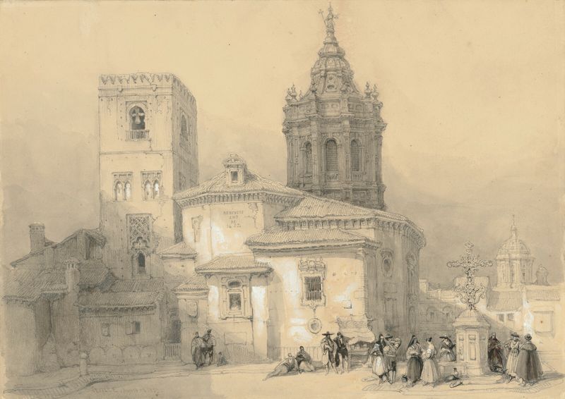 Uma vista de Santa Catalina, Sevilha, Espanha, óleo sobre tela de David Roberts