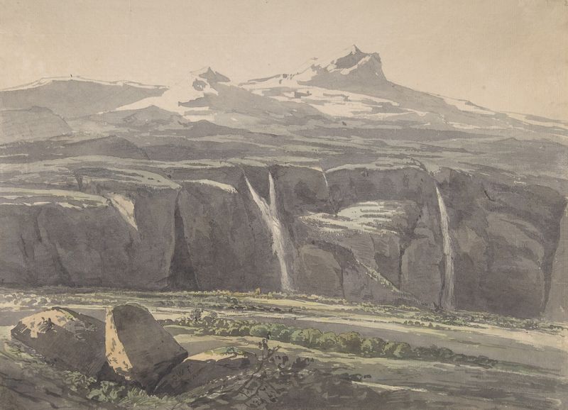 Paisagem nebulosa nos Apenninos, óleo sobre tela de Carl Wagner