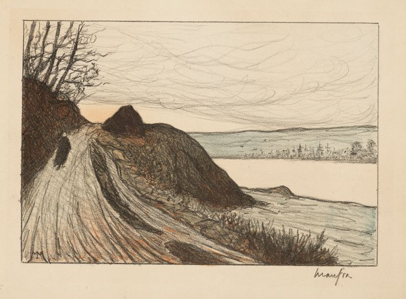 La route de Gaud de Maxime Maufra, pintura al óleo que representa un paisaje colorido con un camino sinuoso.