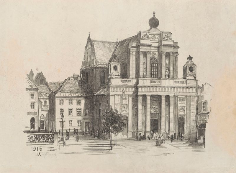 Carmelite Church by Feliks Jabłczyński, impressionism, architecture