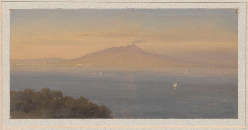 O Porto de Nápoles e o Vesúvio, óleo sobre tela de Arthur Blaschnik