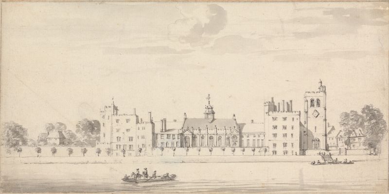 Lambeth Palace from Across the River, Romanticism, by Thomas Preist