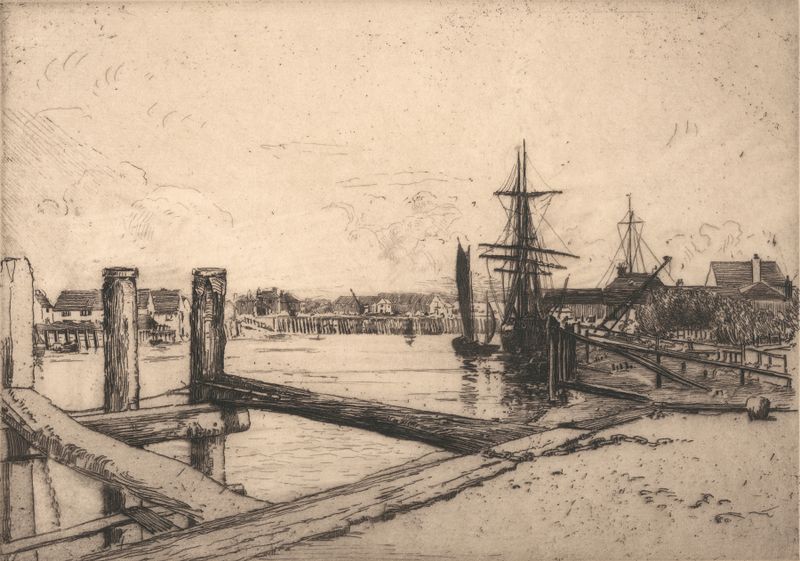 Landscape of Littlehampton by Edward Millington Synge, oil painting