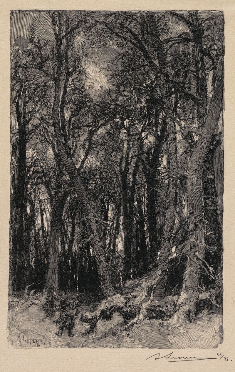 Paisaje con árboles y luz solar de Auguste Louis Lepère, impresionismo