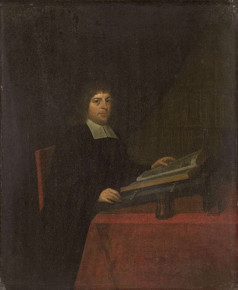 Retrato de um ministro em tecidos escuros, óleo sobre tela de Roelof Koets (II)