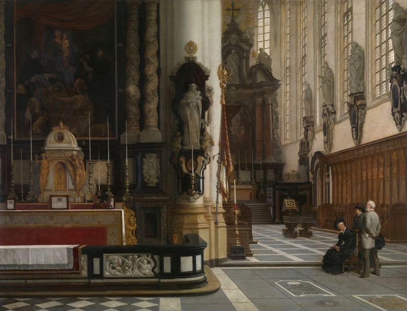 Interior da Igreja de São Paulo em Antuérpia por Jean Geeraerts, estilo gótico